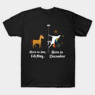 Funny Unicorns Are Born In December Birthday T-Shirt